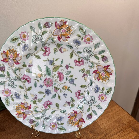 Minton Haddon Hall Plates Set of 2 Bone China‎ Floral Scalloped Edge England MCM - Picture 3 of 7